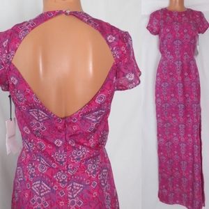 RAE FRANCIS Hadden Dress pink silk open back NWT 4